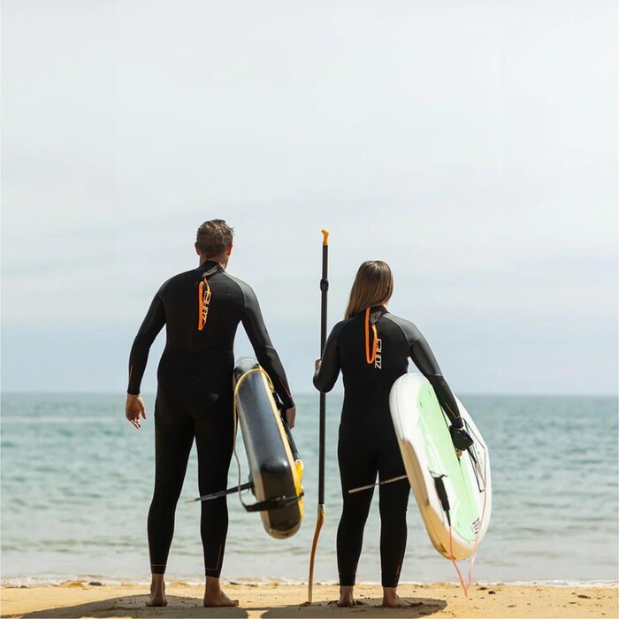 2024 Zone3 Womens Yulex Switch Back Zip Wetsuit WS24WFLMS101 - Black / Orange